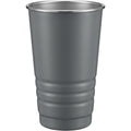 Pelfu Ribbed Stackable Single-Wall Stainless Steel Beer Cup 20 oz Smoke Gray - Product view