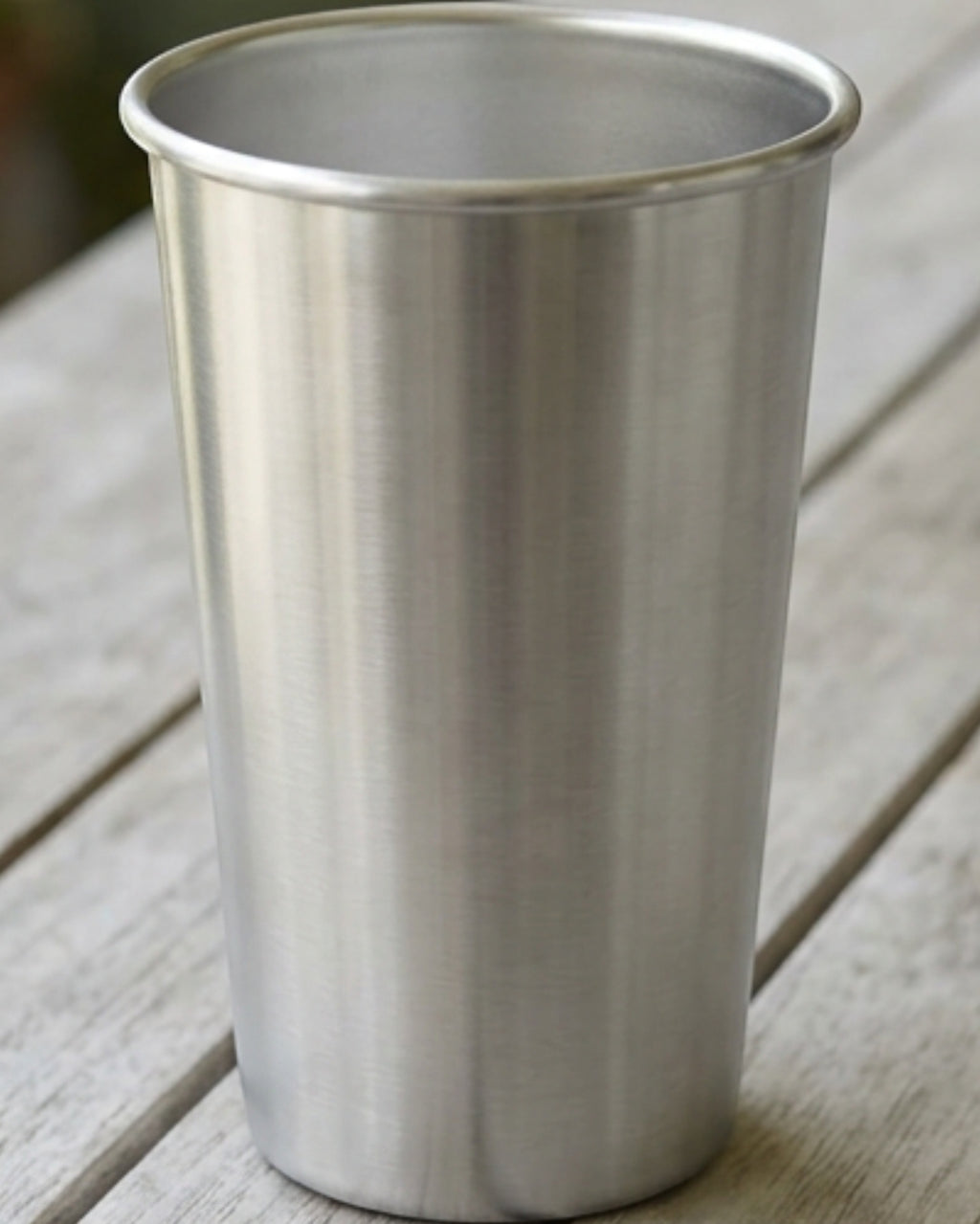 Pelfu Straight Single-Wall Stainless Steel Pint Cup 16 oz Satin Silver - Lifestyle view